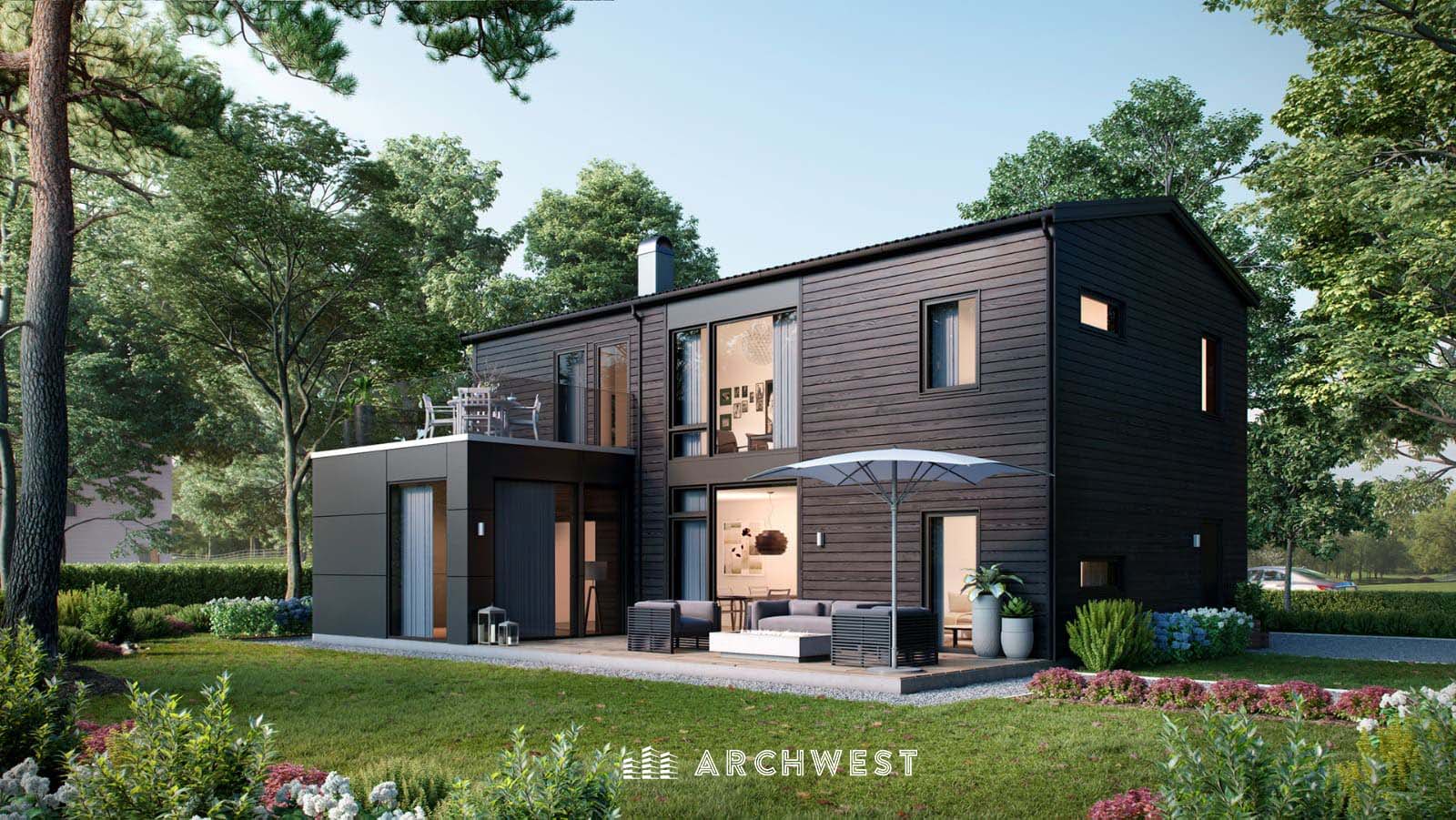 22. 3D Render of Sleek, modern house, Boulder, Colorado